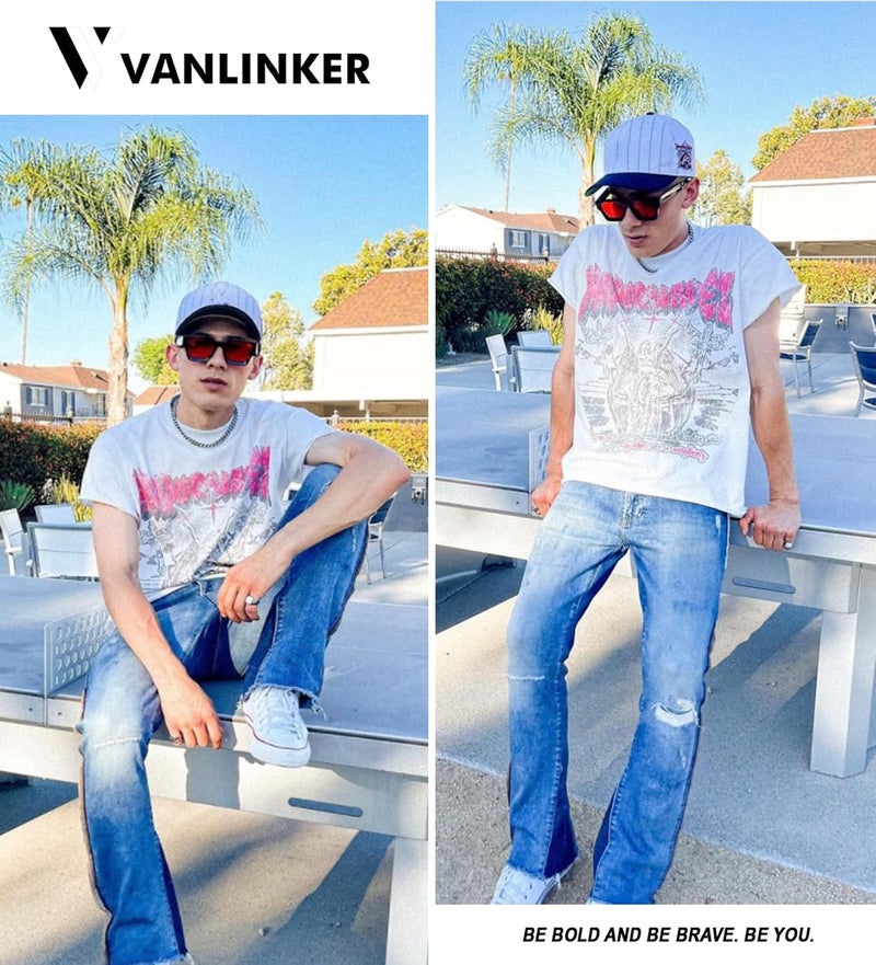 VANLINKER Thick Square Sunglasses for Men Women Retro Chunky Rectangle Shades UV400 Protection VL9731 - Image 3
